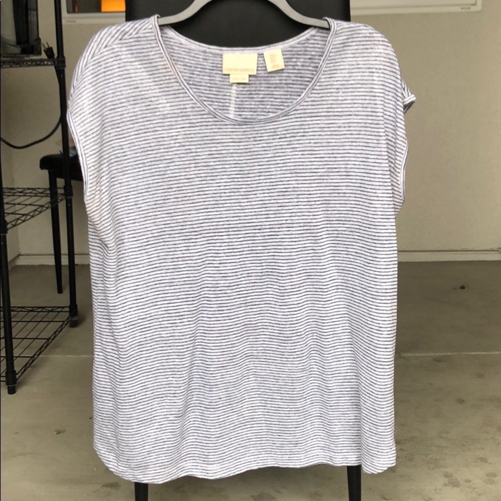 Black/White Striped Top